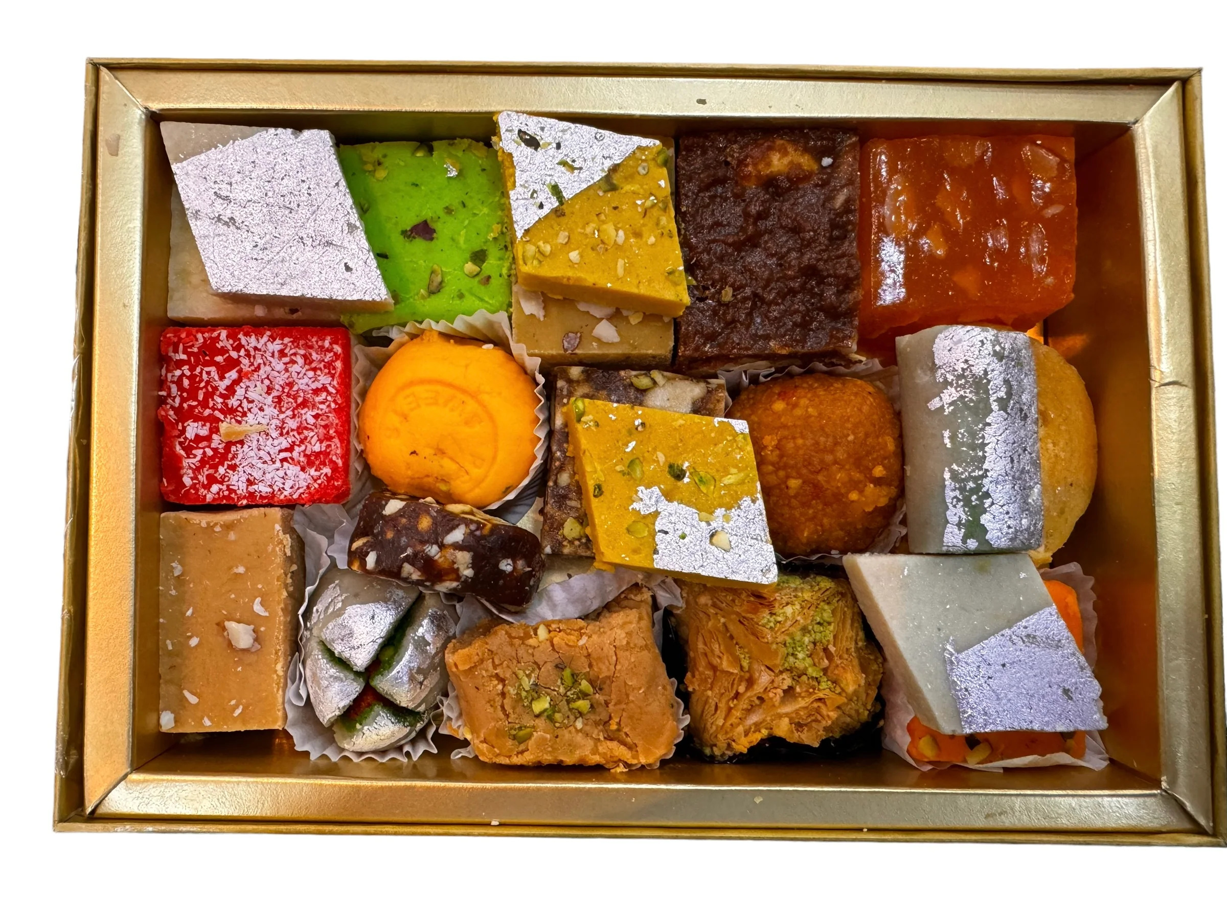 Box of assorted barfi and ladoo